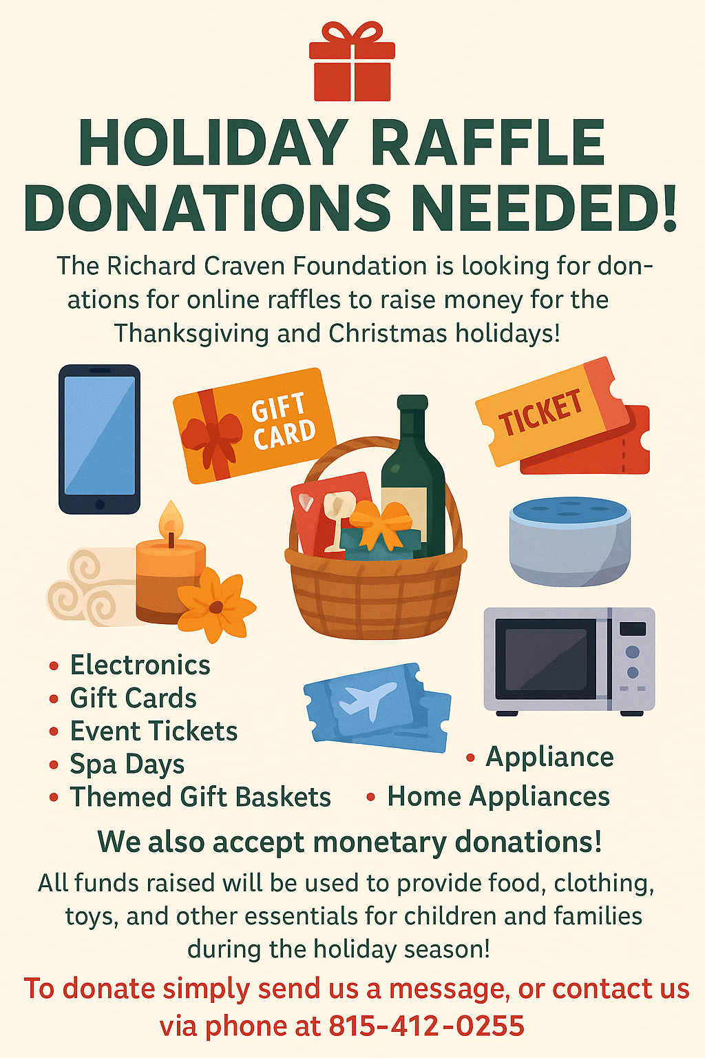 Holiday raffle flyer